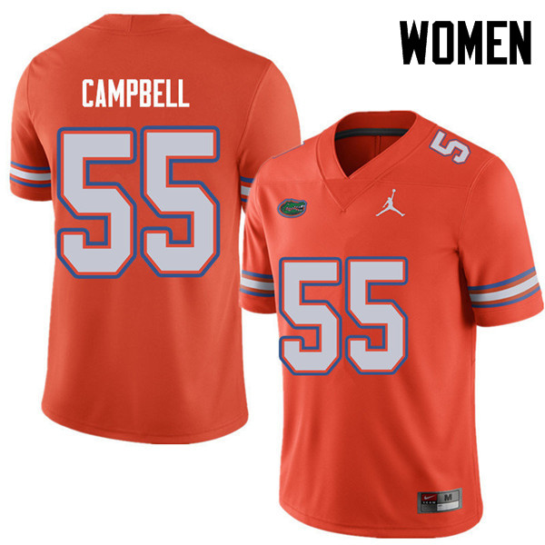 Jordan Brand Women #55 Kyree Campbell Florida Gators College Football Jerseys Sale-Orange - Click Image to Close